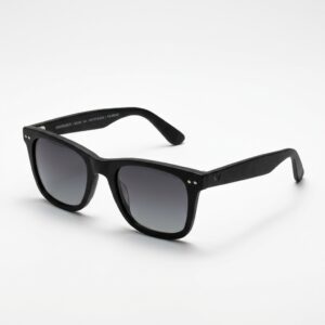 Kurogane Matte Black Wayfarer Polarized Sunglasses Bio-Acetate Frame